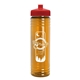 a red lid & transparent orange bottle 24 oz slim fit water bottle with push - pull lid