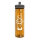a gray lid & transparent orange bottle 24 oz slim fit water bottle with push - pull lid