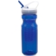 aerial view a blue (close to pms 293) 24 oz polyclear fruit fusion water bottle, image 1 of 3