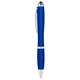 aerial view a blue curvy stylus twist pen - metallic, image 1 of 2