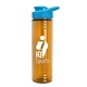 a cyan lid & transparent orange bottle 24 oz slim fit halcyon water bottles with drink - thru lid