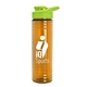 a lime-green lid & transparent orange bottle 24 oz slim fit halcyon water bottles with drink - thru lid