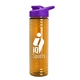 a violet lid & transparent orange bottle 24 oz slim fit halcyon water bottles with drink - thru lid
