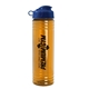 a reflex blue lid & transparent orange bottle 24 oz slim fit water bottle with flip lid