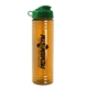 a green lid & transparent orange bottle 24 oz slim fit water bottle with flip lid