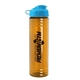a cyan lid & transparent orange bottle 24 oz slim fit water bottle with flip lid