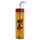a red lid & transparent orange bottle 24 oz slim fit water bottle with straw lid
