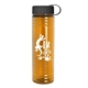 a black lid & transparent orange bottle 24 oz slim fit water bottle with tethered lid
