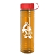 a red lid & transparent orange bottle 24 oz slim fit water bottle with tethered lid