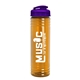 a translucent violet lid & transparent orange bottle 24 oz slim fit water bottle with flip lid