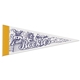 aerial view a white 4x10 felt pennant - color - me - with 1 sewn strip, image 1 of 4
