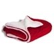 a red sherpa micro mink sherpa blanket