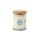 a clear aromatherapy candle jar with cork lid