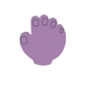 a purple hand - shaped rubber jar opener