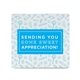 aerial view a beige sweet appreciation gummy candy mailer with tote, image 3 of 4