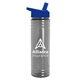 a smoke bottle & royal blue lid slim water bottle