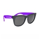 aerial view a black frame with purple trim vibrant sunglasses with black frame, image 1 of 2