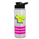 a clear bottle & black lid & hot pink grip sergeant stripe - 24 oz tritan(tm) bottle with drink thru lid, stripe bands, and digital imprint