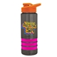 a smoke bottle & orange lid & hot pink grip sergeant stripe - 24 oz tritan(tm) bottle with drink thru lid, stripe bands, and digital imprint