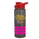 a smoke bottle & red lid & hot pink grip sergeant stripe - 24 oz tritan(tm) bottle with drink thru lid, stripe bands, and digital imprint