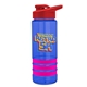 a blue bottle & red lid & hot pink grip sergeant stripe - 24 oz tritan(tm) bottle with drink thru lid, stripe bands, and digital imprint