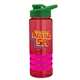 a red bottle & green lid & hot pink grip sergeant stripe - 24 oz tritan(tm) bottle with drink thru lid, stripe bands, and digital imprint