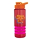 a red bottle & orange lid & hot pink grip sergeant stripe - 24 oz tritan(tm) bottle with drink thru lid, stripe bands, and digital imprint