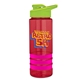 a red bottle & lime-green lid & hot pink grip sergeant stripe - 24 oz tritan(tm) bottle with drink thru lid, stripe bands, and digital imprint