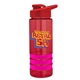 a red bottle & red lid & hot pink grip sergeant stripe - 24 oz tritan(tm) bottle with drink thru lid, stripe bands, and digital imprint