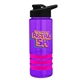 a violet bottle & black lid & hot pink grip sergeant stripe - 24 oz tritan(tm) bottle with drink thru lid, stripe bands, and digital imprint