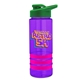 a violet bottle & green lid & hot pink grip sergeant stripe - 24 oz tritan(tm) bottle with drink thru lid, stripe bands, and digital imprint