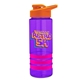 a violet bottle & orange lid & hot pink grip sergeant stripe - 24 oz tritan(tm) bottle with drink thru lid, stripe bands, and digital imprint
