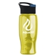 a black with blue flip tab lid & yellow bottle poly - pure - 27 oz transparent bottle with pop - up lid