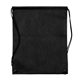 aerial view a black non woven drawstring bag, image 1 of 2
