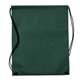aerial view a hunter green non woven drawstring bag, image 1 of 2