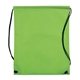 aerial view a lime green non woven drawstring bag, image 1 of 2