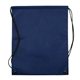 aerial view a navy blue non woven drawstring bag, image 1 of 2