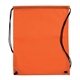 aerial view a orange non woven drawstring bag, image 1 of 2