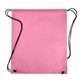 aerial view a pink non woven drawstring bag, image 1 of 2