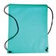 aerial view a teal non woven drawstring bag, image 1 of 2