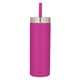 aerial view a magenta coronado 22 oz straw tumbler, image 1 of 5