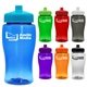 a group of poly - pure jr. - 18 oz transparent bottle with push pull lid