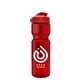 aerial view a red bottle & red lid champion - 28 oz transparent bottle with flip lid, image 2 of 2