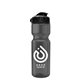 aerial view a smoke bottle & black lid champion - 28 oz transparent bottle with flip lid, image 2 of 2