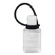 aerial view a black breeze sc 0.5 oz compact hand sanitizer antibacterial gel in flip - top squeeze bottle with adjustabel silicone carry strap - spot color direct print, image 1 of 2