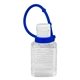 aerial view a blue breeze sc 0.5 oz compact hand sanitizer antibacterial gel in flip - top squeeze bottle with adjustabel silicone carry strap - spot color direct print, image 1 of 2