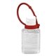 aerial view a red breeze sc 0.5 oz compact hand sanitizer antibacterial gel in flip - top squeeze bottle with adjustabel silicone carry strap - spot color direct print, image 1 of 2