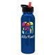 a black-with-red-spout lid & metallic-blue bottle terrain - 24 oz metalike bottle with flip straw lid and digital imprint