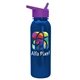 a violet lid & metallic-blue bottle terrain - 24 oz metalike bottle with flip straw lid and digital imprint