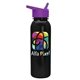 a violet lid & metallic-black bottle terrain - 24 oz metalike bottle with flip straw lid and digital imprint